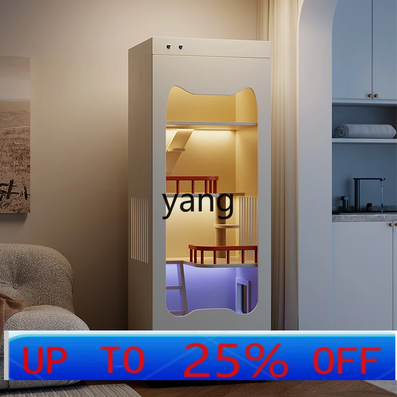 

LMM fresh air system cat villa cat litter basin with toilet integrated high-end solid wood