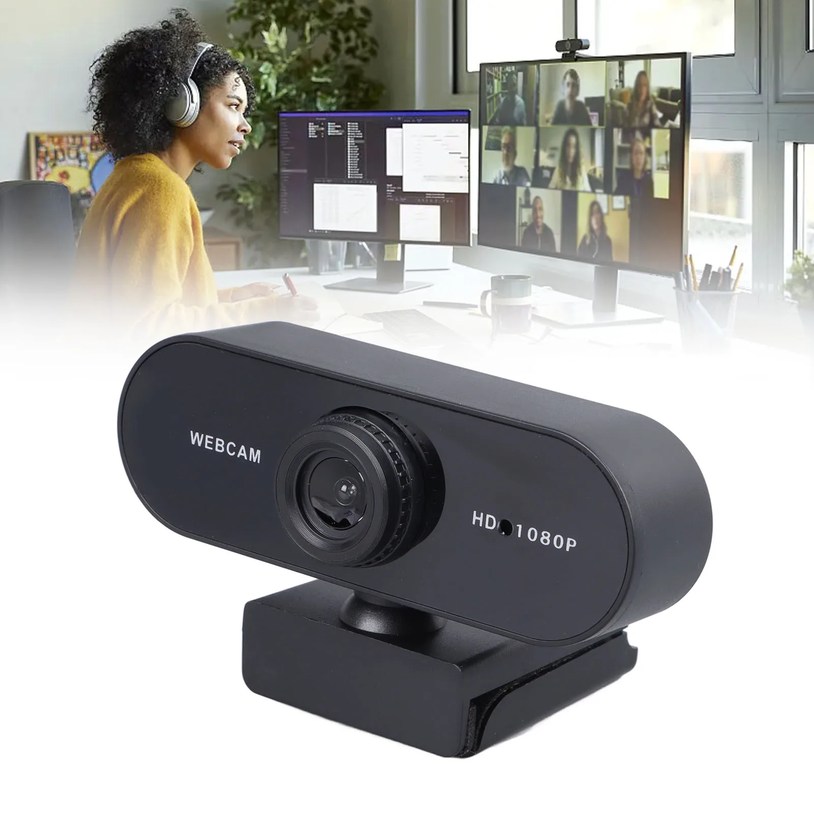 HD Webcam Computer Camera with Microphone 1080P Clear Video Picture Voice Interactive Web Camera for Video Recording Conference