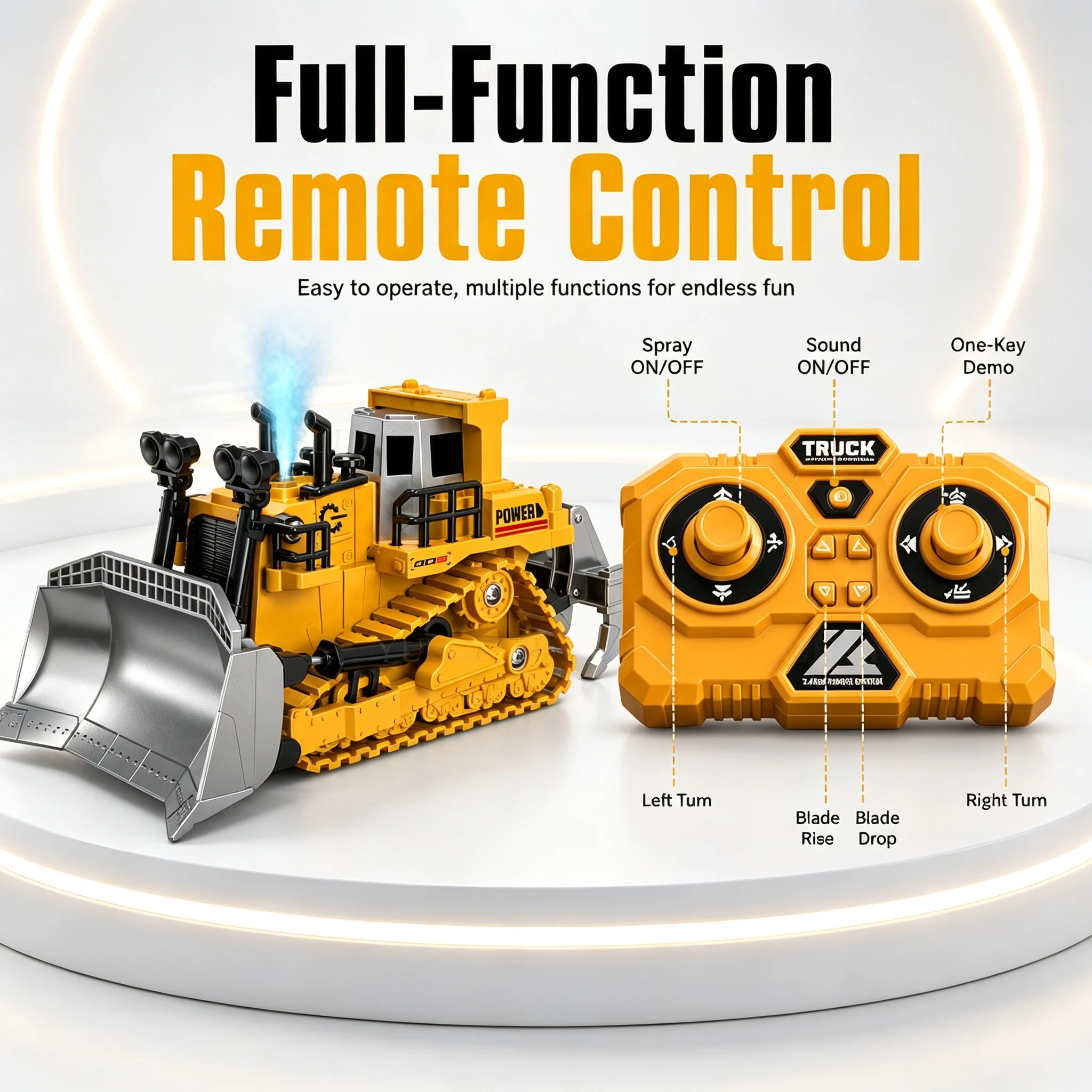 1:64 RC Mini Alloy Car Forklift Excavator Crane Tabletop Game 2.4G_Hz Remote Control Engineering Lift Truck Children's Toys Gift