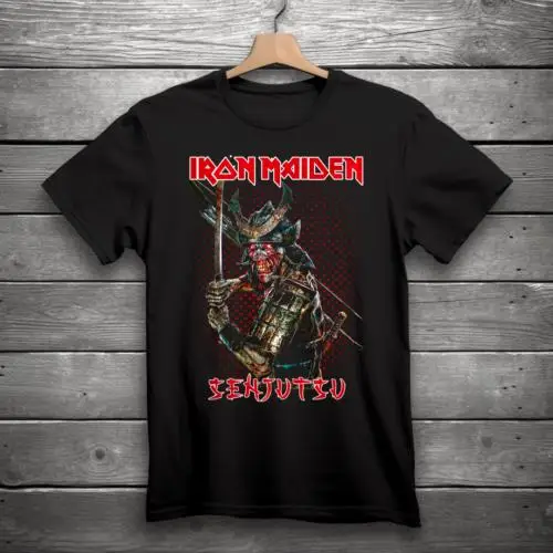 

Senjutsu Graphic Black T-Shirt Eddie Samurai Heavy Metal Band Tees