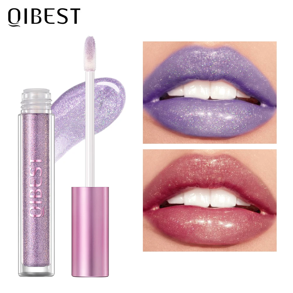 

QIBEST Glitter Lip Gloss Long-lasting Shimmer Diamond Lipgloss Makeup Mirror Lip Glaze Moisturizing Matte Liquid Lipstick Makeup