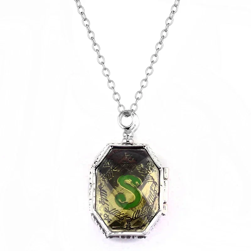 Magic Horcrux of Salazar Slytherin Locket Pendant Necklace Cosplay Jewelry for Men Women Fans