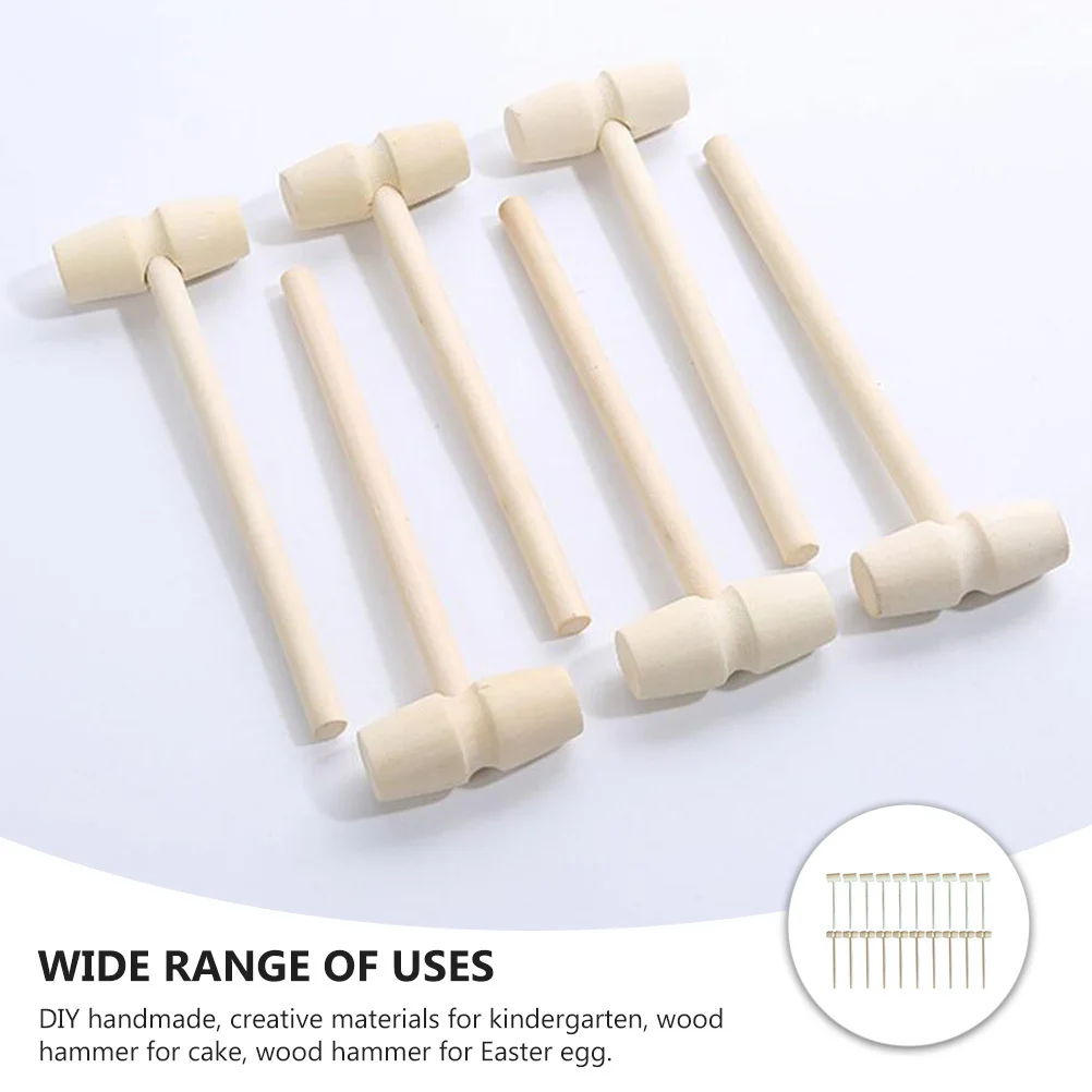 20 قطعة مطارق خشبية صغيرة خفيفة الوزن محمولة آمنة للأطفال مطارق كعكة حرفية مطرقة خشبية إبداعية لرياض الأطفال يمكنك صنعها بنفسك #6