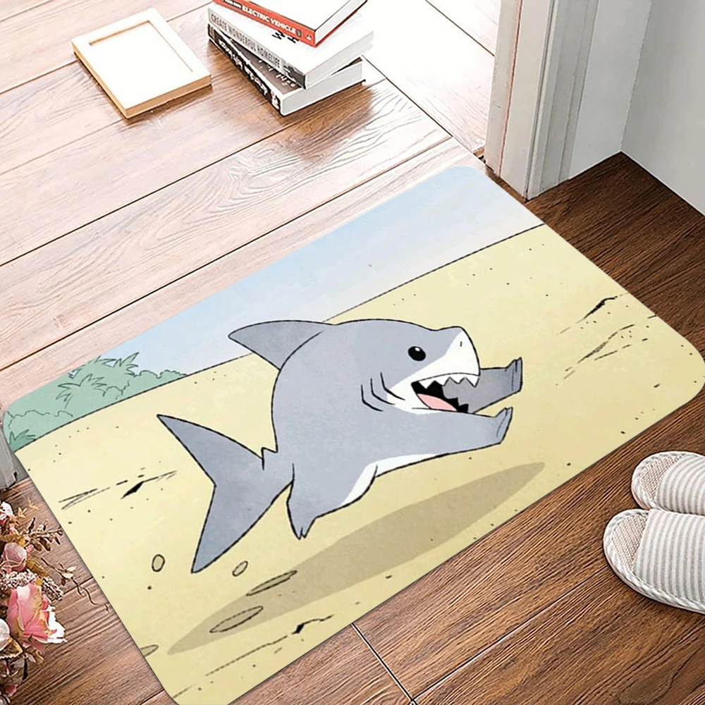 MINISO-alfombrilla para puerta con dibujos de tiburones y océanos, tapete de bienvenida para lavandería, alfombras antideslizantes para mesita de noche, alfombra para puerta de entrada