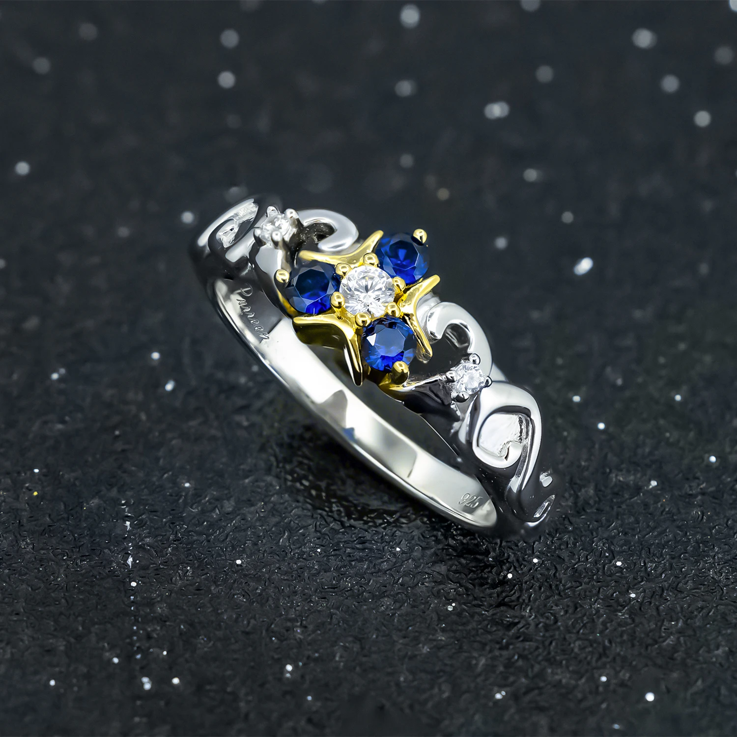 TLOZ Ring Inspired by Zora's Sapphire Ocarina of Time 925 Sterling Silver Ring