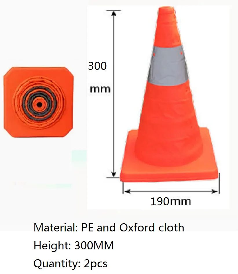 Foldable telescopic road cone strong reflective cone ice cream drum automotive traffic emergency portable warning barrica