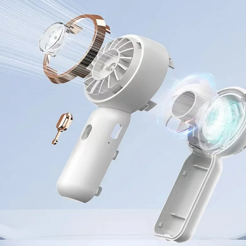 مروحة صغيرة محمولة مكونة من 3 قطع مروحة محمولة لطيفة تعمل بالبطارية ومروحة شخصية صغيرة خفيفة الوزن مع 3 سرعات وقابلة لإعادة الشحن عبر USB