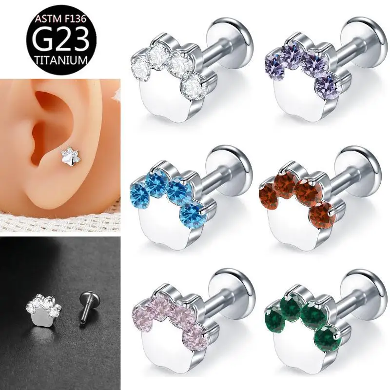 Creative Fashion Titanium Cute Animal Jewelry Cat Claw: Female Stud Earrings Women Elegant Wedding