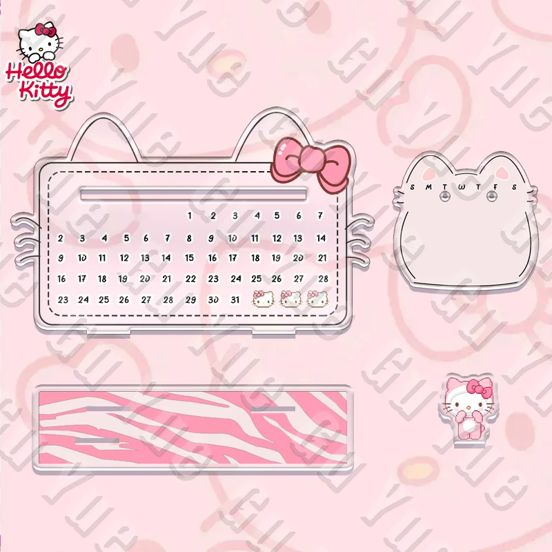 17cm hellokitty calendário bonito ornamento acrílico reciclagem calendário reutilizável insnote board desktop presentes essenciais sanrio kawaii