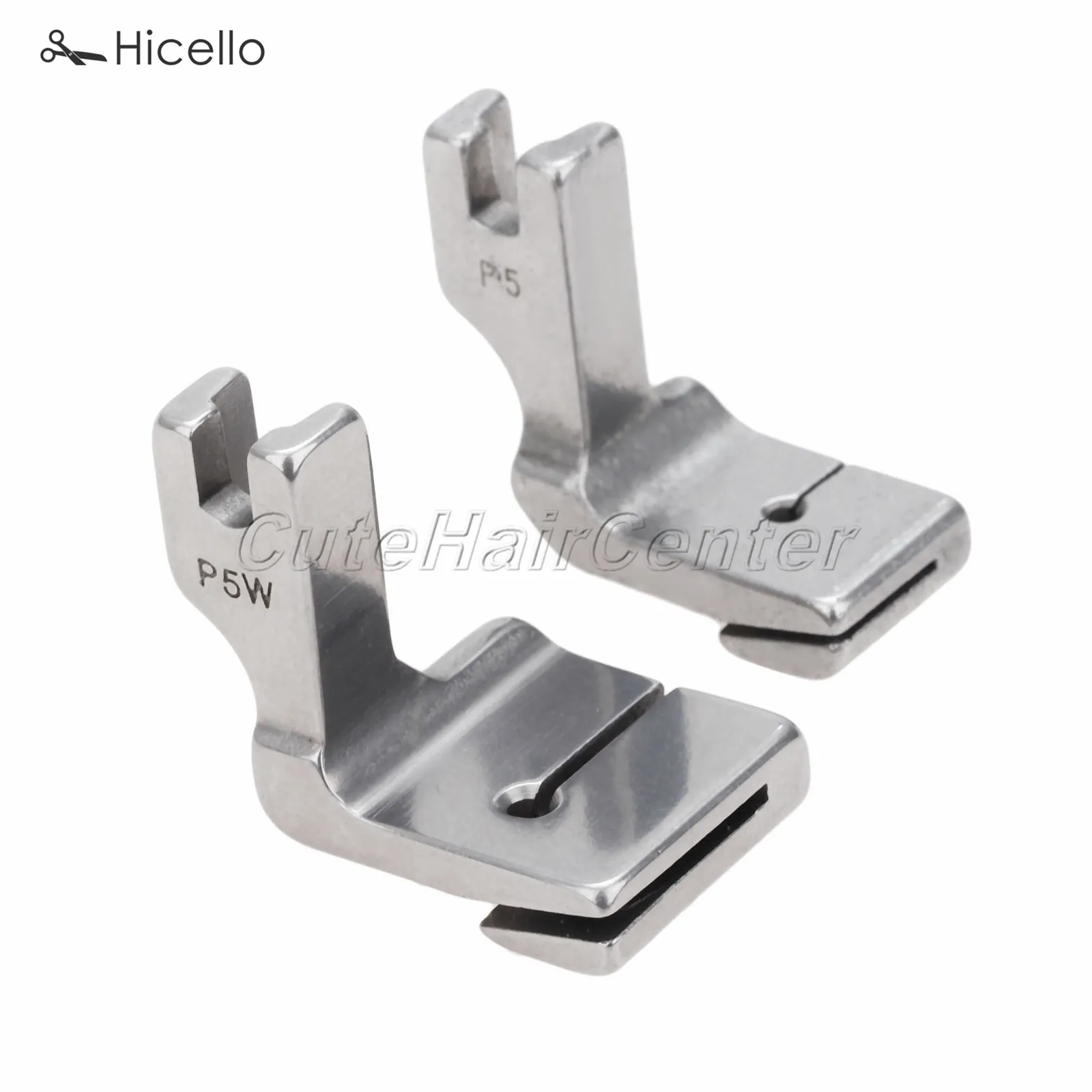 2PCS/set P5+P5W Industrial Flatcar Sewing Machine Wrinkled Foot Steel Presser Wide/Regular Gathering Folding Accessory Hicello