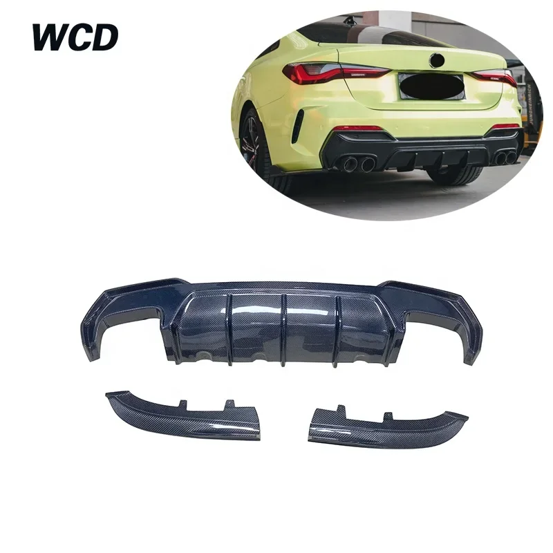 Carbon Fiber Rear Bumper Diffuser For BMW G22 G23 M Sports Rear Lip Splitter 2020-2022