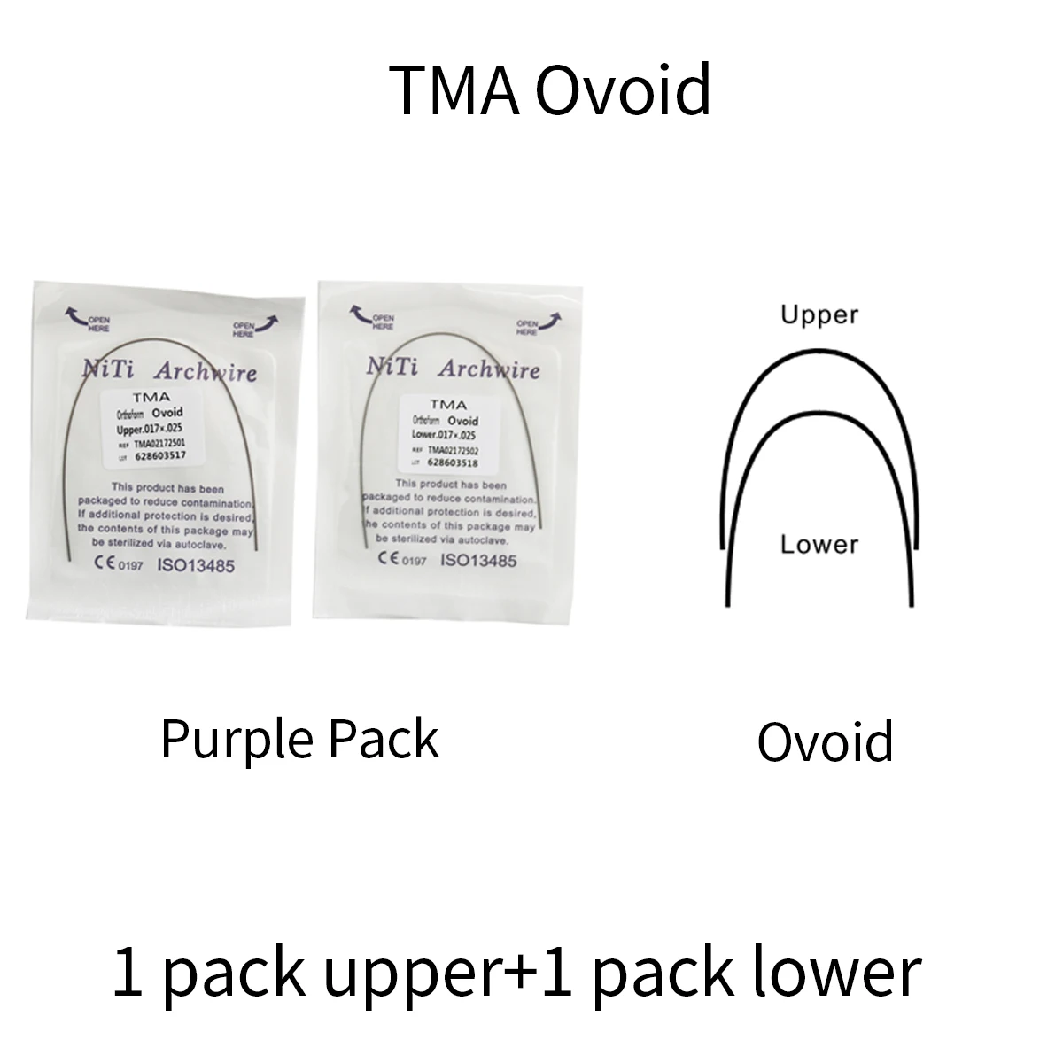 Cables TMA ti-mo Ovoid para soporte de tirantes, 2 paquetes de 2 piezas, embalaje Morado (1 superior + 1 inferior)