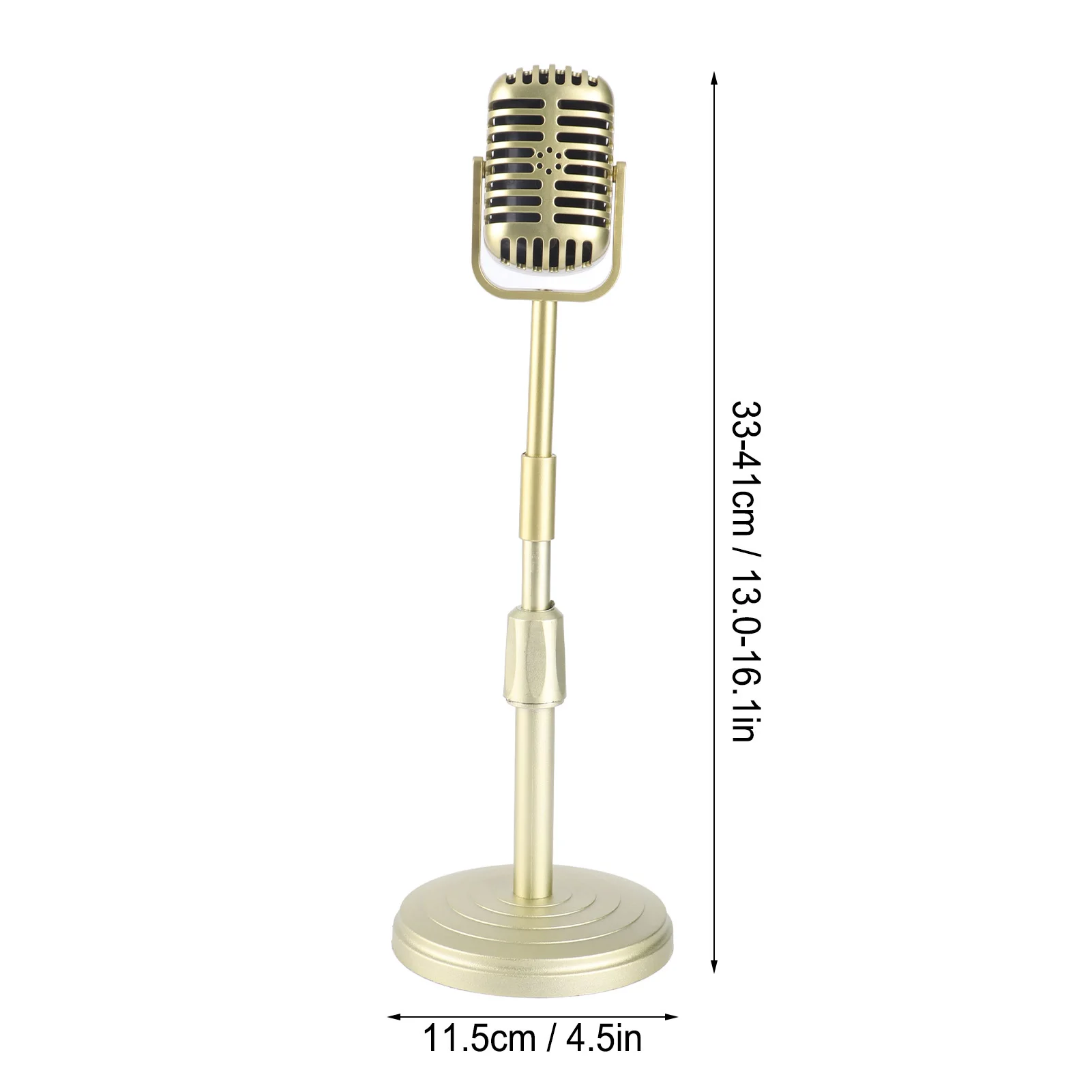 Simulation Microphone and Stand Set Plastic Old Fashioned Microphone Prop Model for Photo Studio Photography