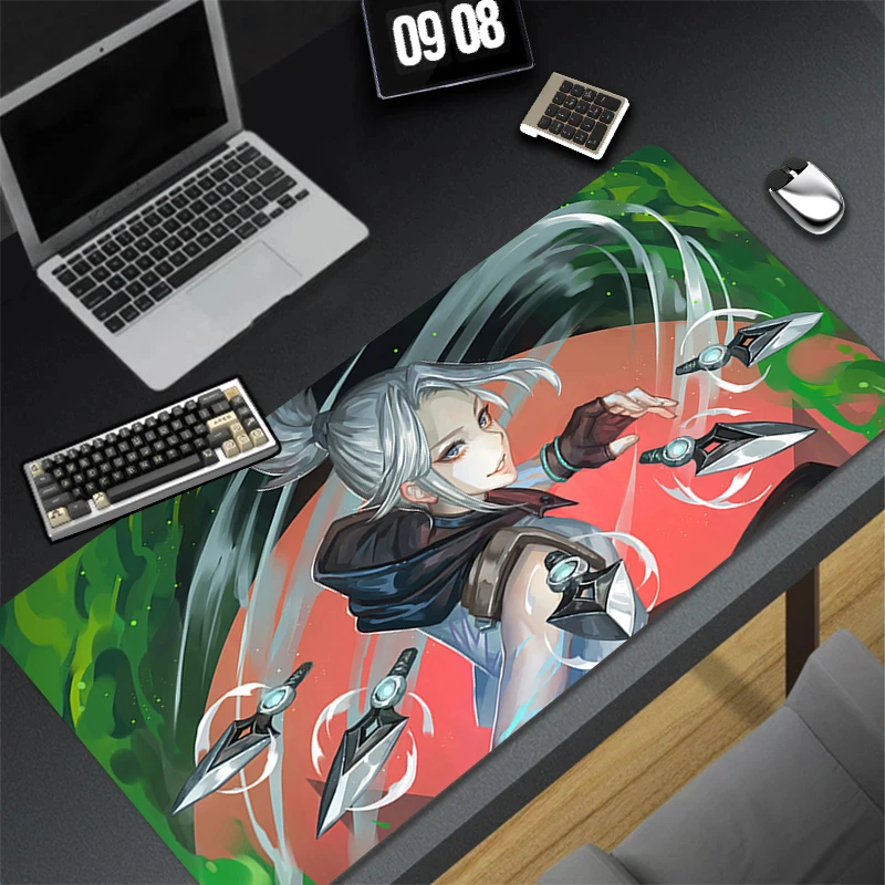 

Pattern Game Mousepad V-valorant Jett Pad Rubber Mouse Mat Desk Gaming Non Slip Table Mat PC Gamer Cabinet Mousepad Keyboard Pad