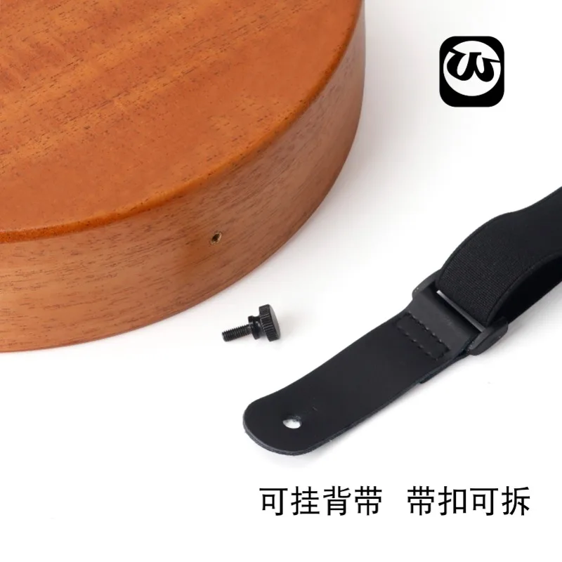 Tambor de mão em caixa de madeira