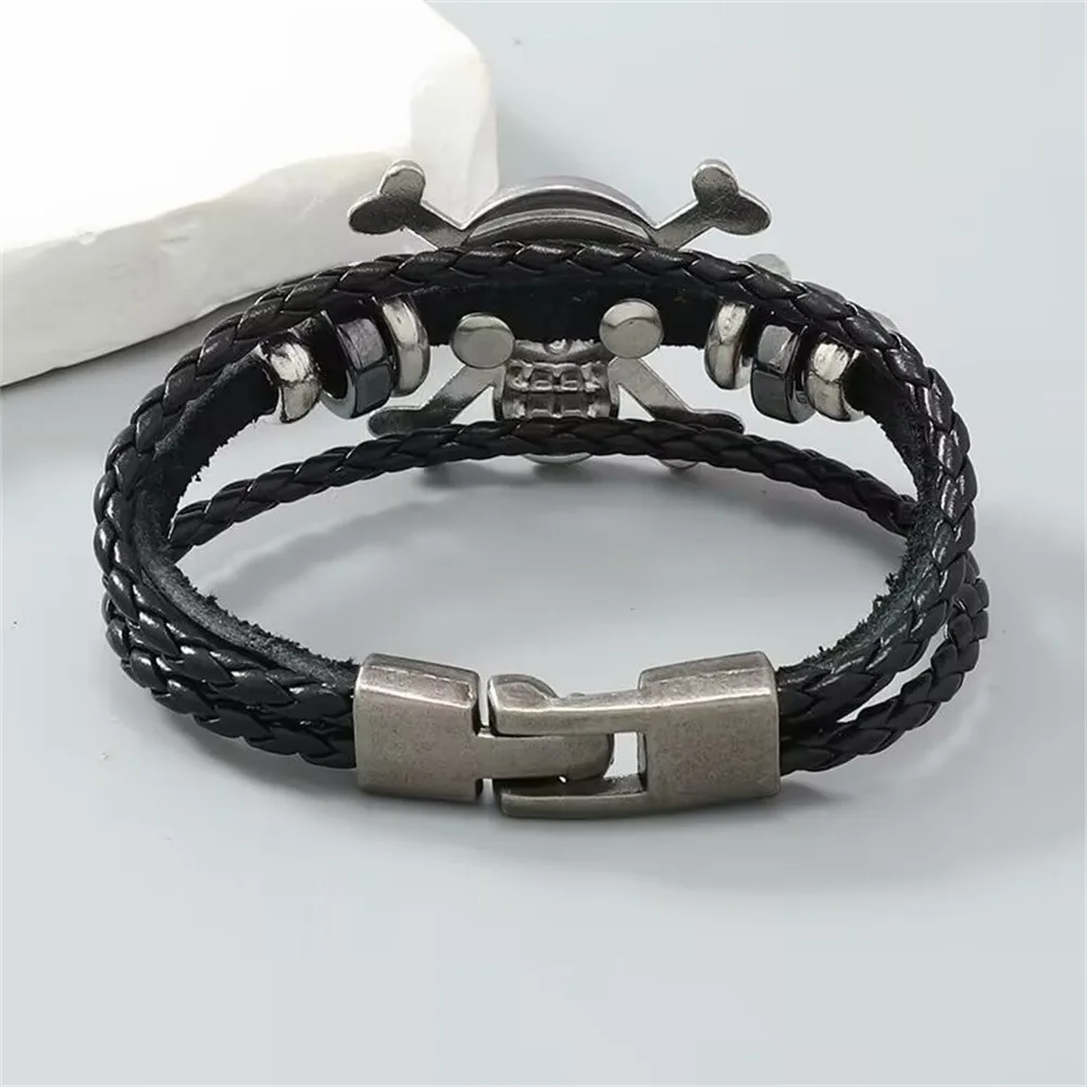 New jewelry simple creative alloy skull leather bracelet personalized Halloween bracelet bracelet ring