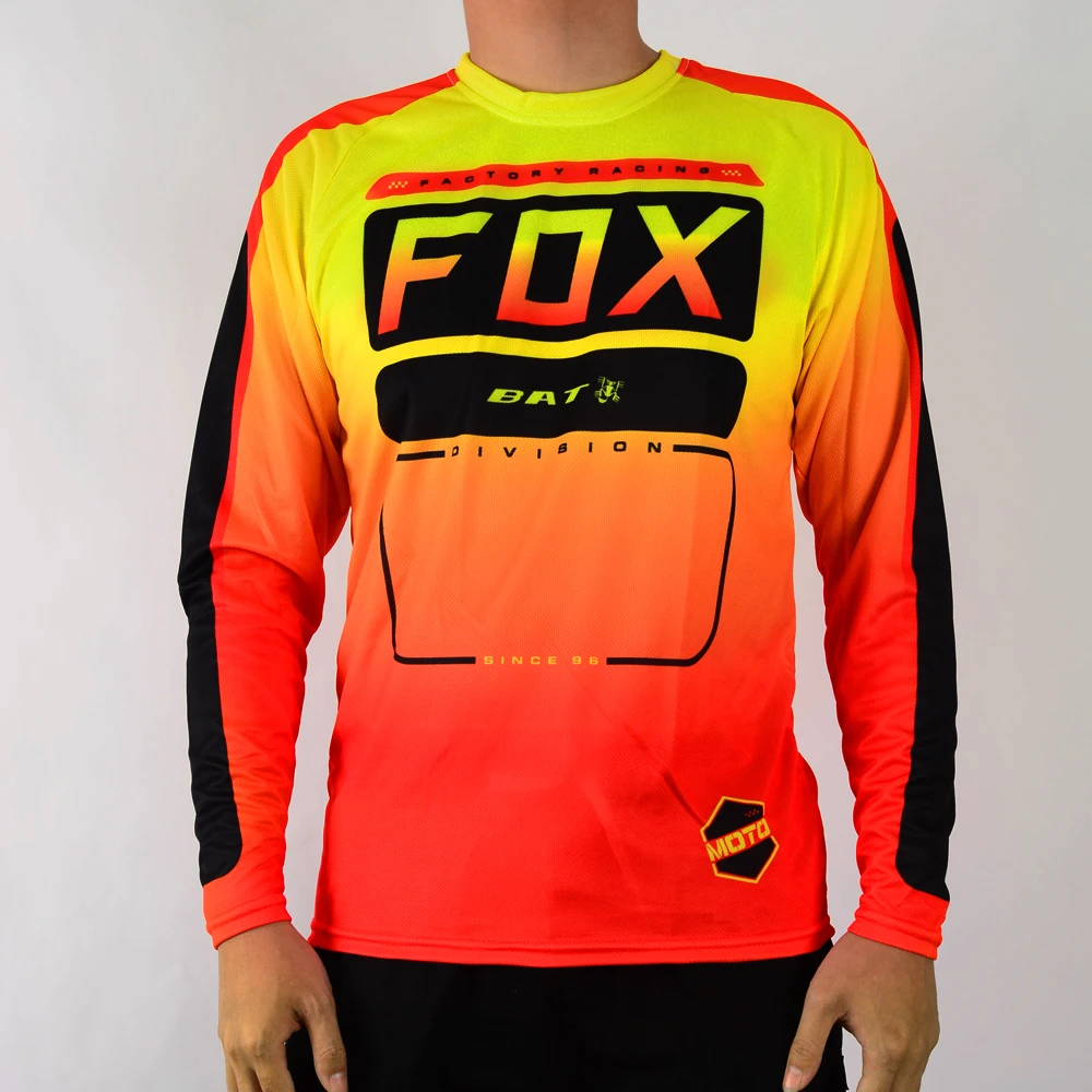 Jersey de bicicleta de manga comprida para homens, downhill, enduro camisas, motocross, motocicletas, corridas, MTB, BAT, FOX