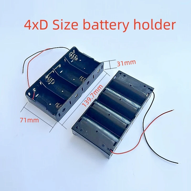 DIY Battery Holder 1/2/3/4/8 Slots D Size  Battery Holder Cell with Wires Durable Battery Holder Case Rechargeable Battery Case