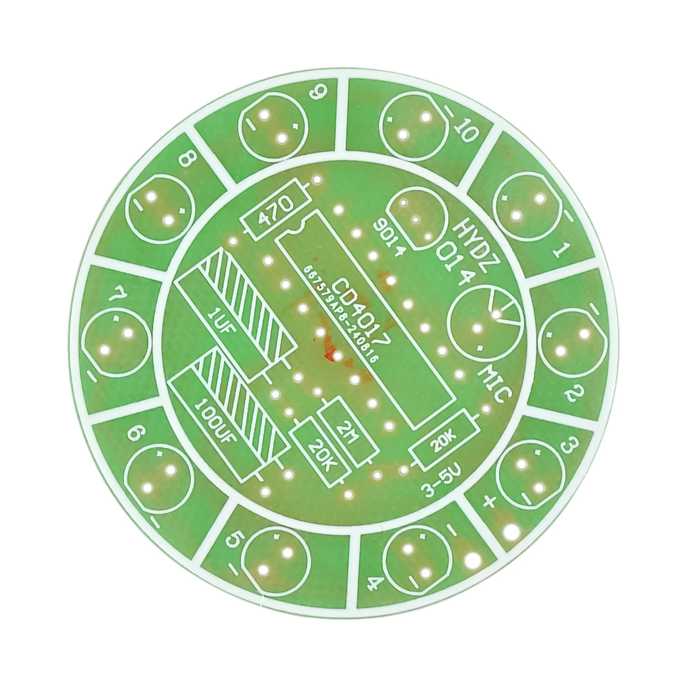 CD4017 Voice control rotating colorful LED circulating water lamp Kit DIY microphone sound electronic control