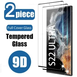 2Pcs 9D Full Cover Tempered Glass for Samsung Galaxy S22 Ultra S22 Plus Screen Protector for S21 S20 Glass