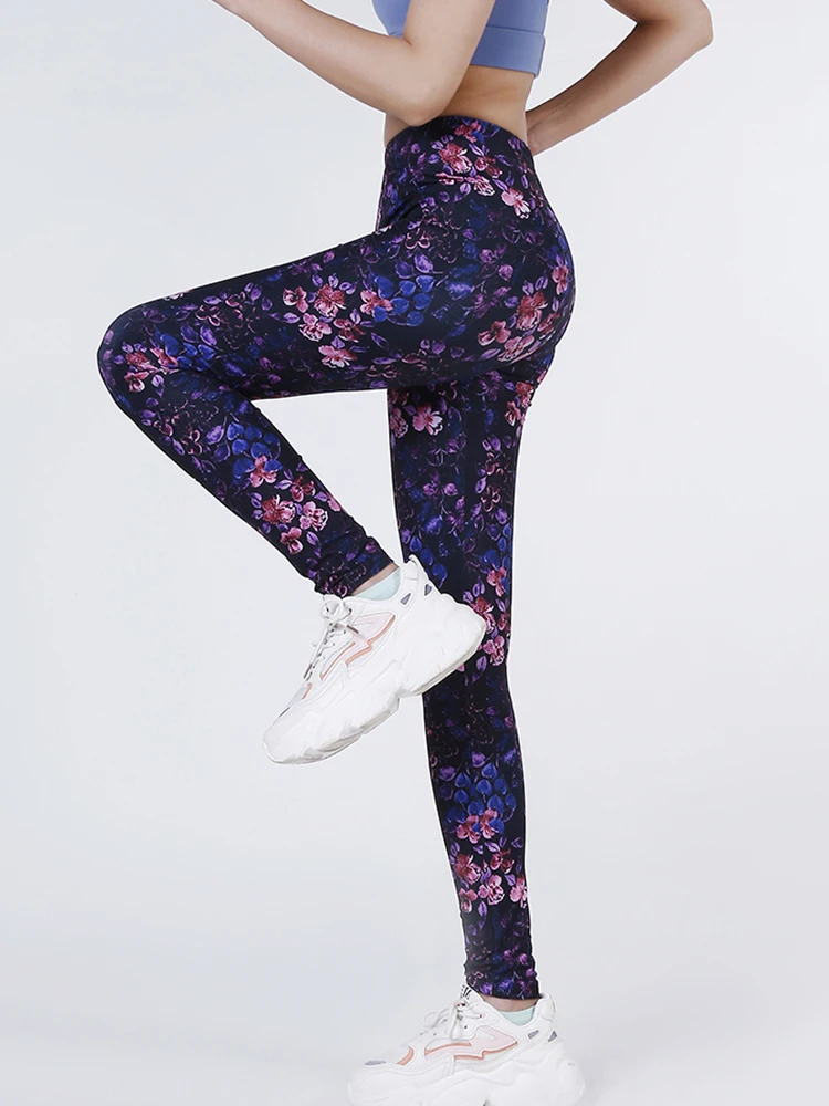 YSDNCHI Summer Flower Printing Leggings Gym Push Up Tights Sports Pencil Pants Women Trousers Fitness Leggins 2022 New