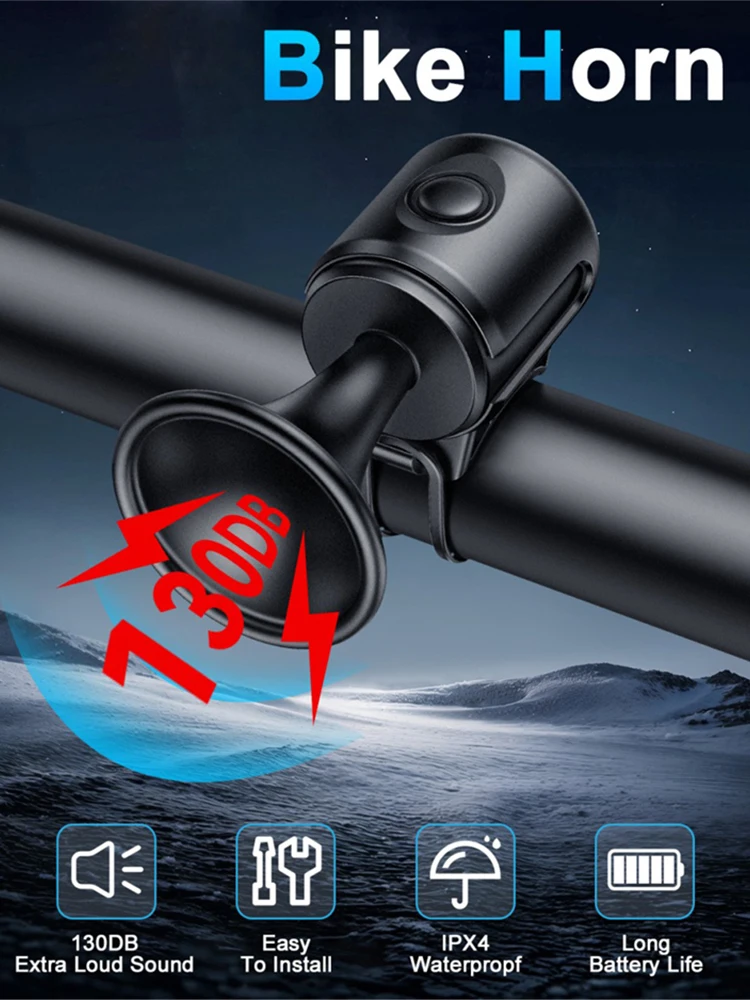 AliExpress Rockbye Electric Bicycle Horn 130dB Bike Handlebar Warning Speaker Waterproof Mountain Bike Scooter Bell Children's Bicycle Horn