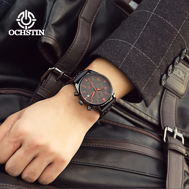 OCHSTIN Promotional Model 2024 Waterproof Men's Watch Multifunction Quartz Movement Fashionable Hundred Men's Quartz Watches