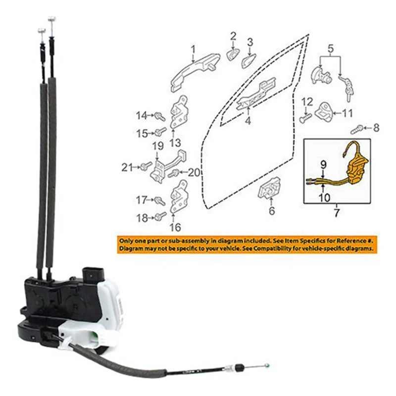 Car Door Lock Actuator Latch Assembly 813102S000 Front For-Hyundai -Tucson IX35 2011-2015