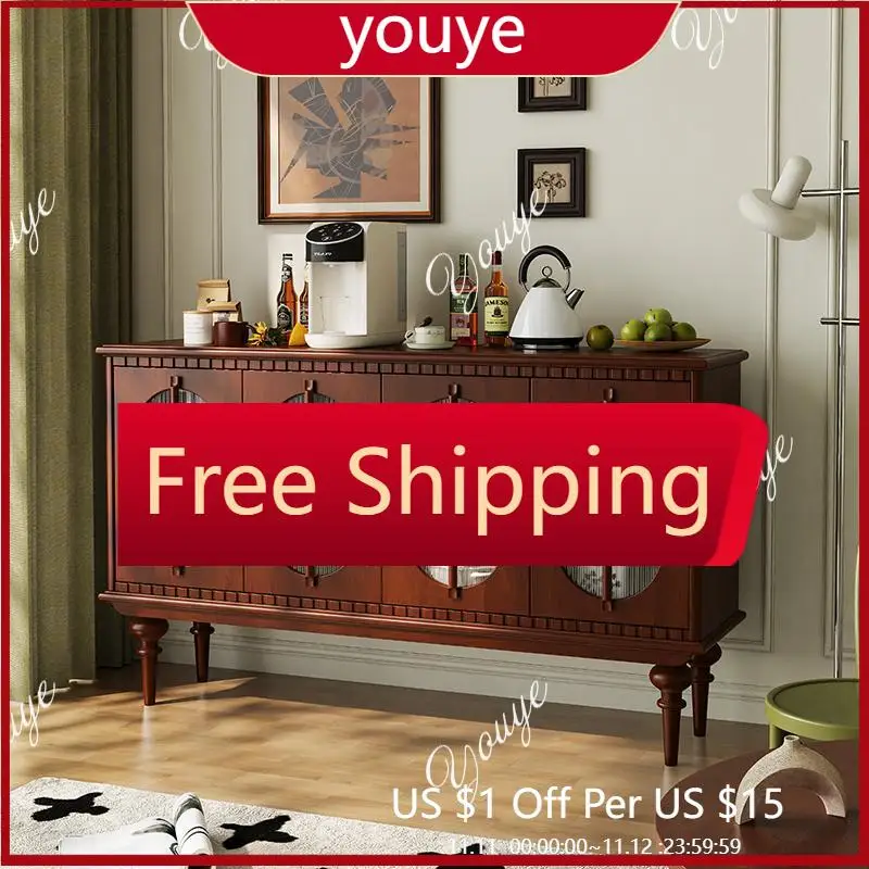 C American Sideboard, Vintage Solid Wood Kitchen Partition Cabinet, Second-hand Wine Cabinet, Living Room Entrance Storage