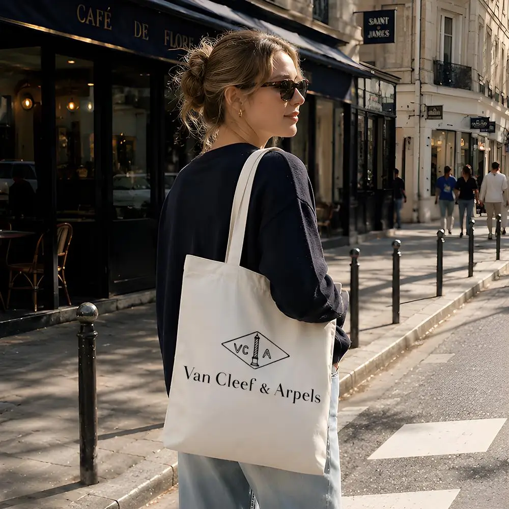 Brand C-Cleef V-VanStorage Bags Reusable Canvas Tote Suitable for School Class Commuting Shopping as Gifts