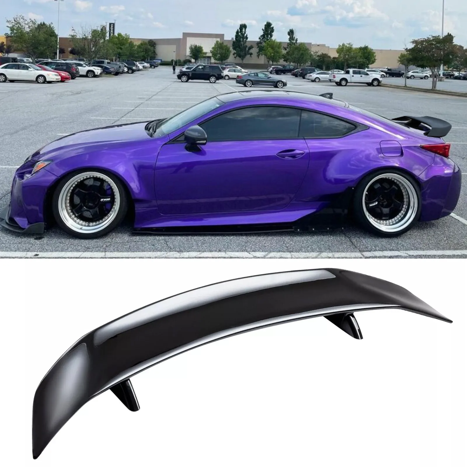 Alerón Trasero Estilo GT de 46 Pulgadas para Lexus RC RC-F 200 300 350, Acabado Brillante
