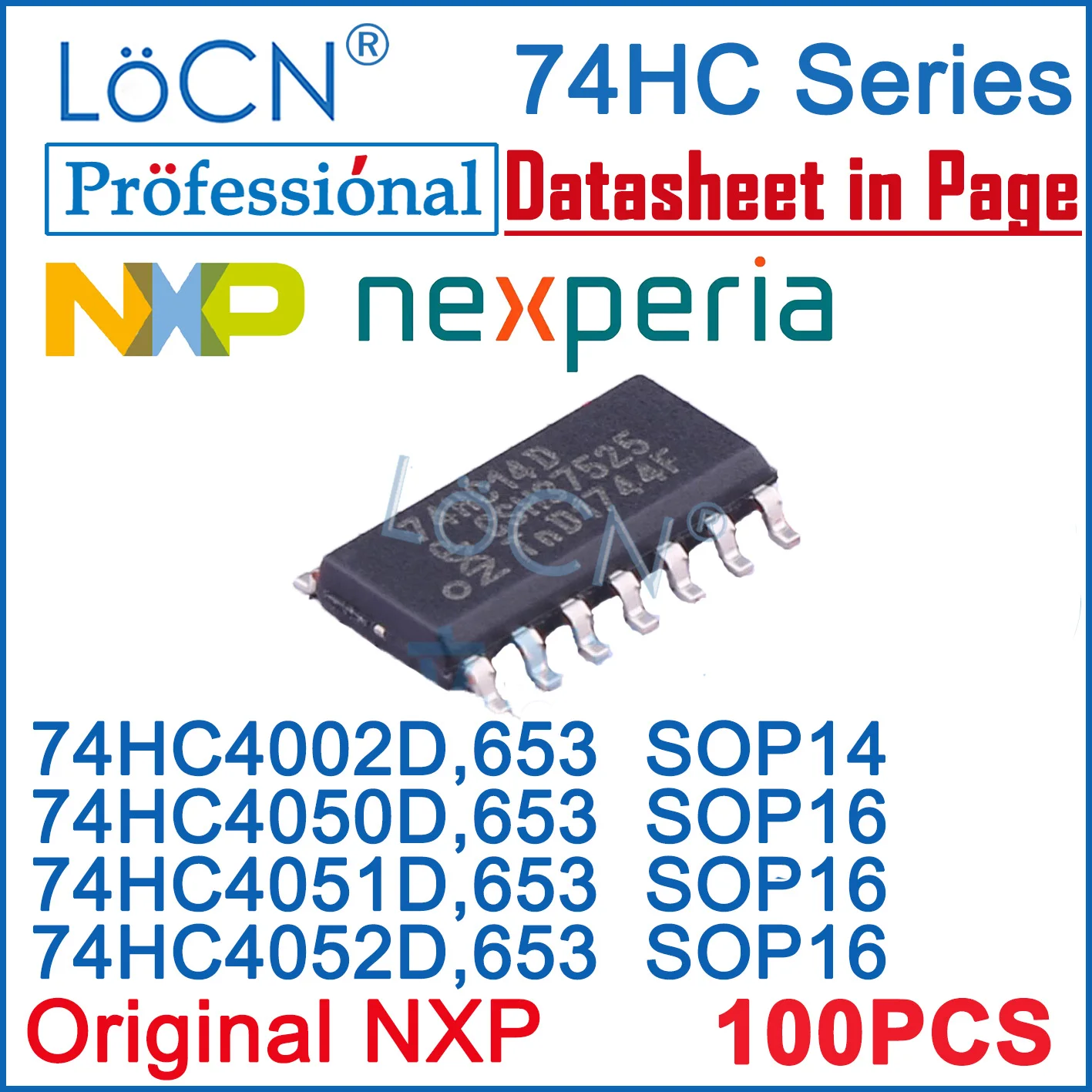 NEXPERIA NXP 100PCS Original 74HC4002D 74HC4050D 74HC4051D 74HC4052D SOP14 SOP16 74HC4002D,653 74HC4050D,653 74HC4051D,653 LoCN