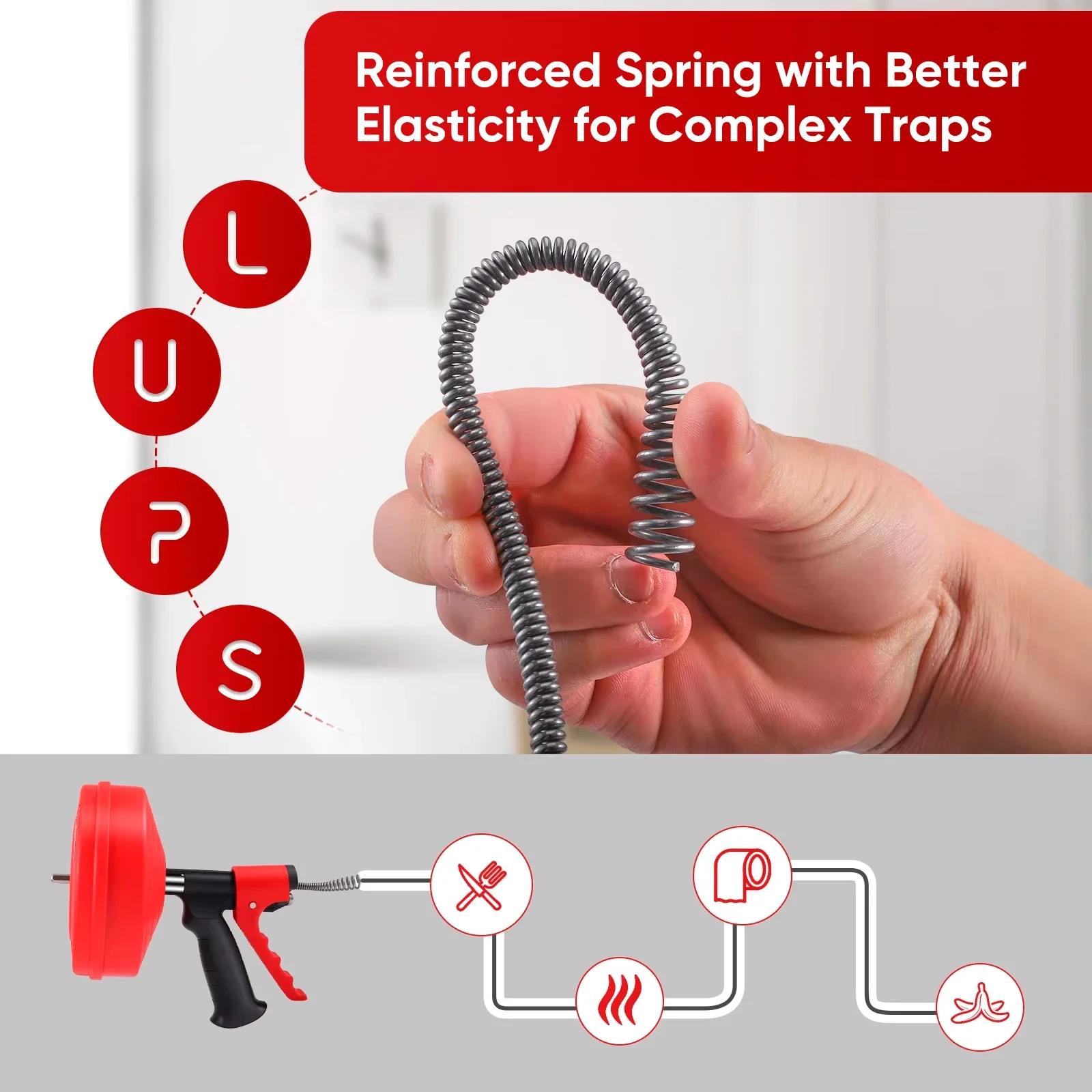 الأنابيب الحفارة تنظيف دوامة 1 - مراجعة Plumbing Snake Drain وسعره
