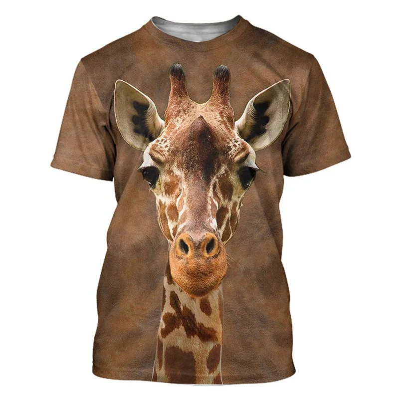 New Summer 3D Animal Owl Sloth Giraffe Horse Gorilla Printing T Shirt For Men Kid Fashion Cool Short Sleeves Vintage Clothes Top