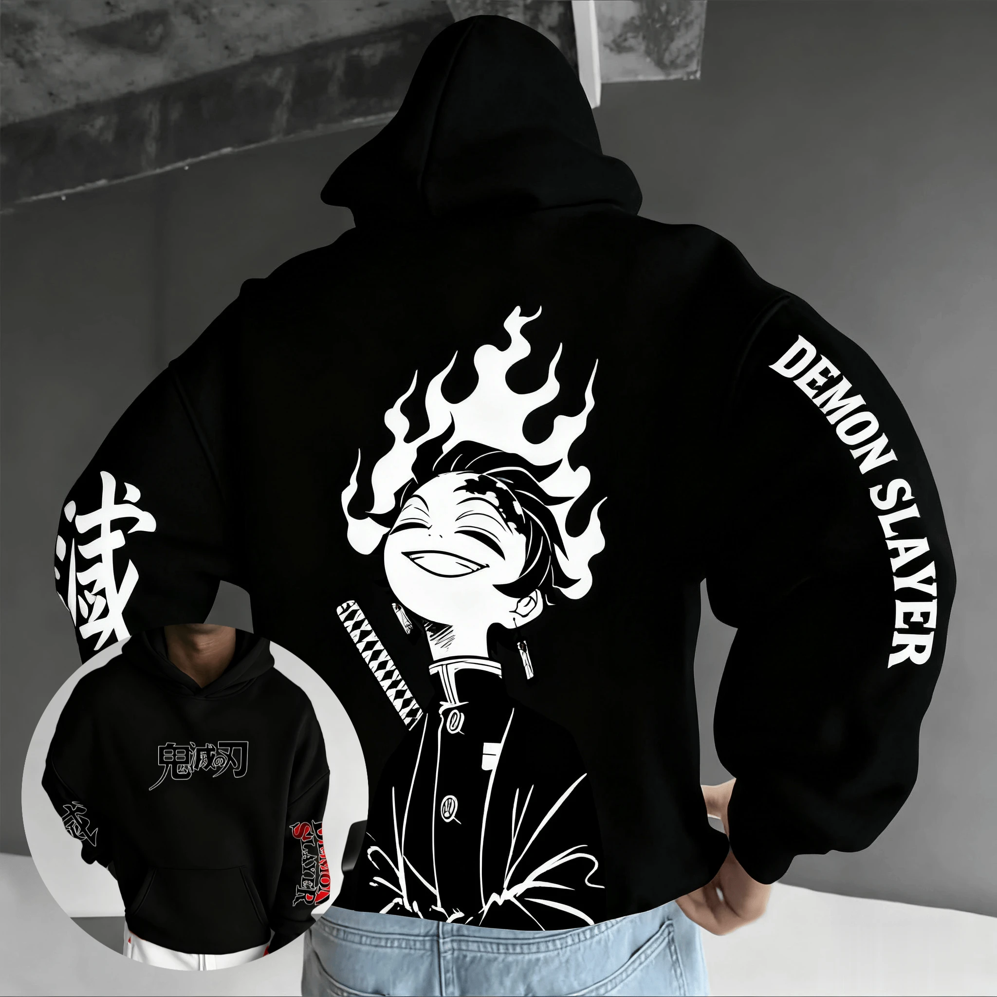 

Новая толстовка с капюшоном Demon Slayer для мужчин и женщин, пуловер в стиле аниме, уличная одежда унисекс с капюшоном, повседневная куртка для косплея, весенне-осенняя мода