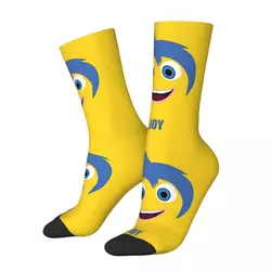 Winter Warm Crazy Design Men's Women's Inside Out Joy Socks Sweat Absorbing Middle Tube Socks