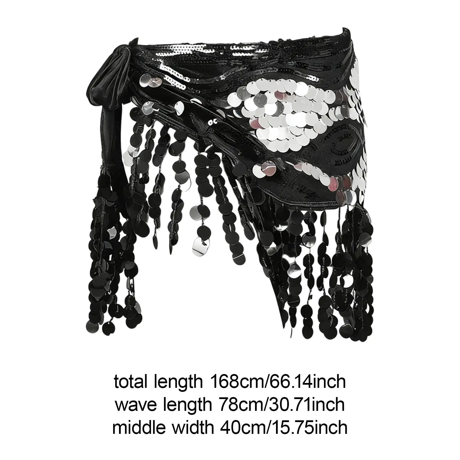 Belly Dance Hip Scarf Wrap Shiny Sparkly Waist Chain for Performance Women Girls