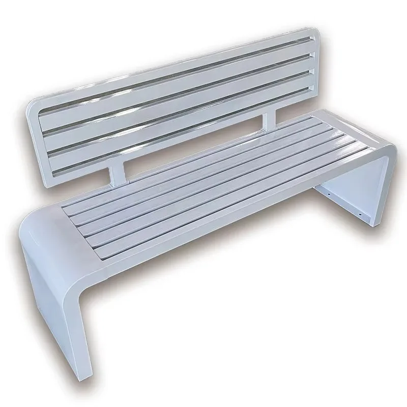 Modern Outdoor Iron 201/304 Stainless Steel Park Courtyard Backrest Seat for Public Square Patio Mall Hospital School Hotel Use