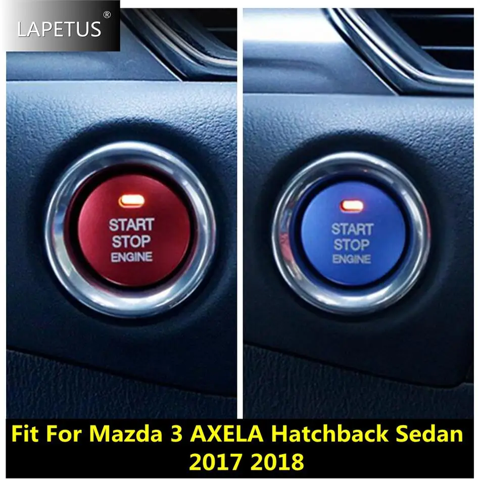 

Car Accessories Engine Start Stop Keyless Start System Button Ring Circle Cover Trim For Mazda 3 AXELA Sedan Hatchback 2017 2018