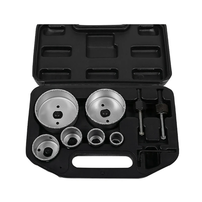 9-Piece Set Carbide Particle Hole Saw Set Ceramic Tile Hole Opener Set Carbide Reaming Hole Opener