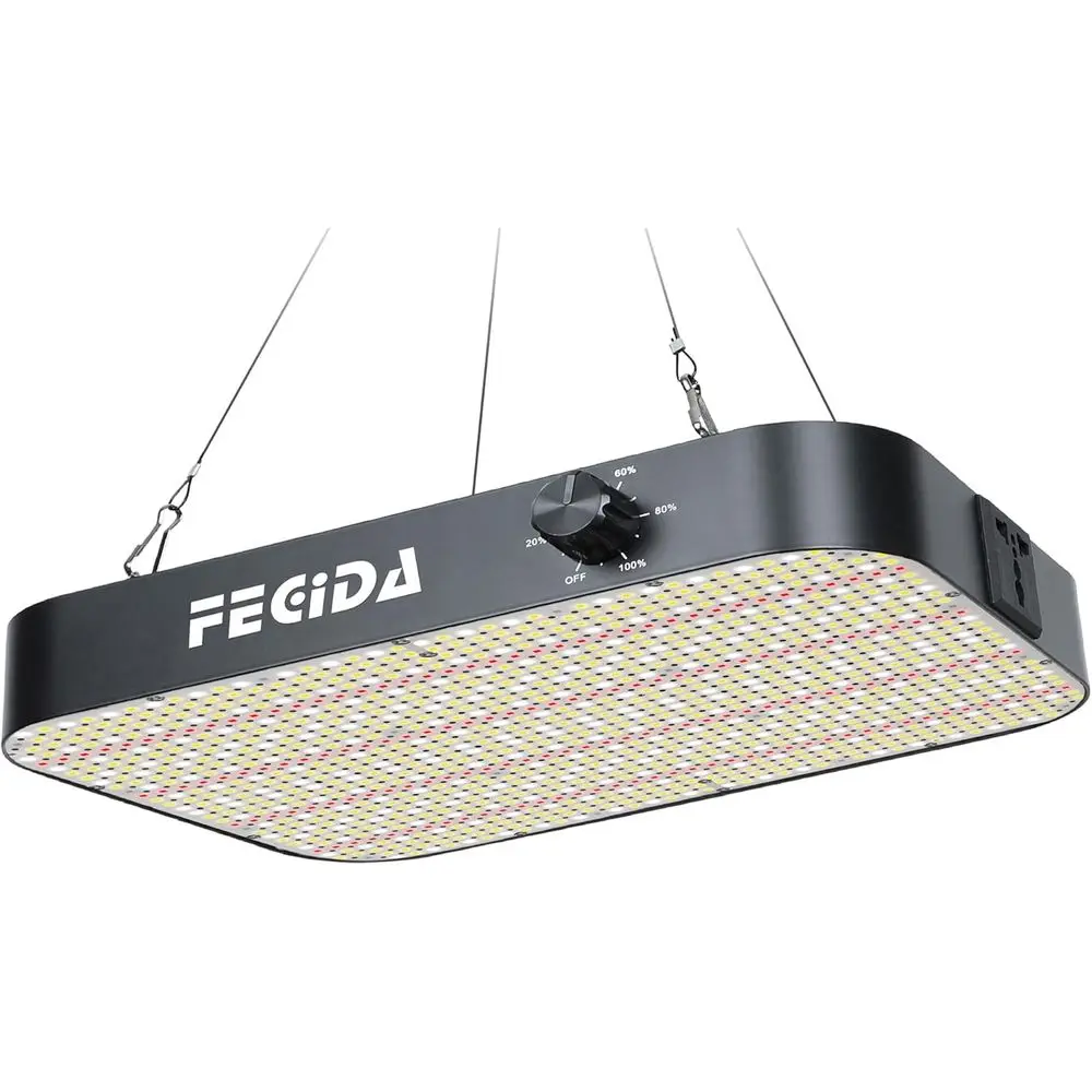 

1200W Equivalent LED Grow Light, 130W Full Spectrum for Seed Starting, Veg, Bloom, Dimmable, Quiet Cooling
