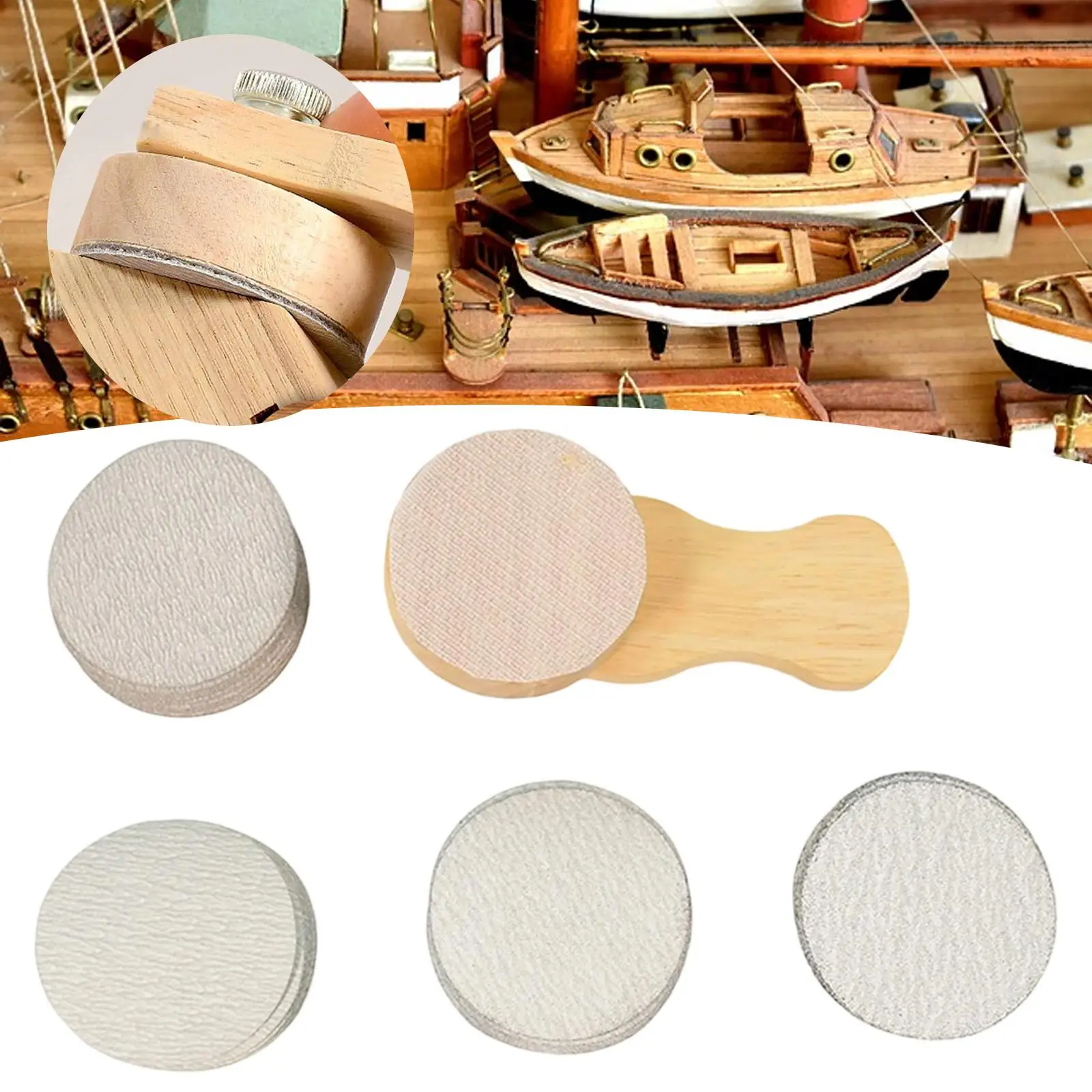 Sander Kit Finger Sander 100/240/400/600 Grit Handicrafts Accessories with Sandpapers Detail Handle Portable Wood Polisher