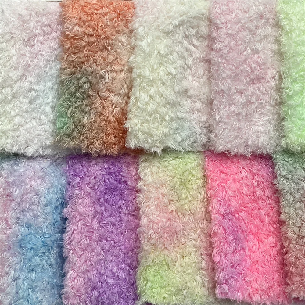 Faux Fur Fabric 157x90cm Beautiful Minky Fabric 100% Polyester Sewing Fabric DIY Handmade/apparel/pillow Tie-dye Peach Fabric