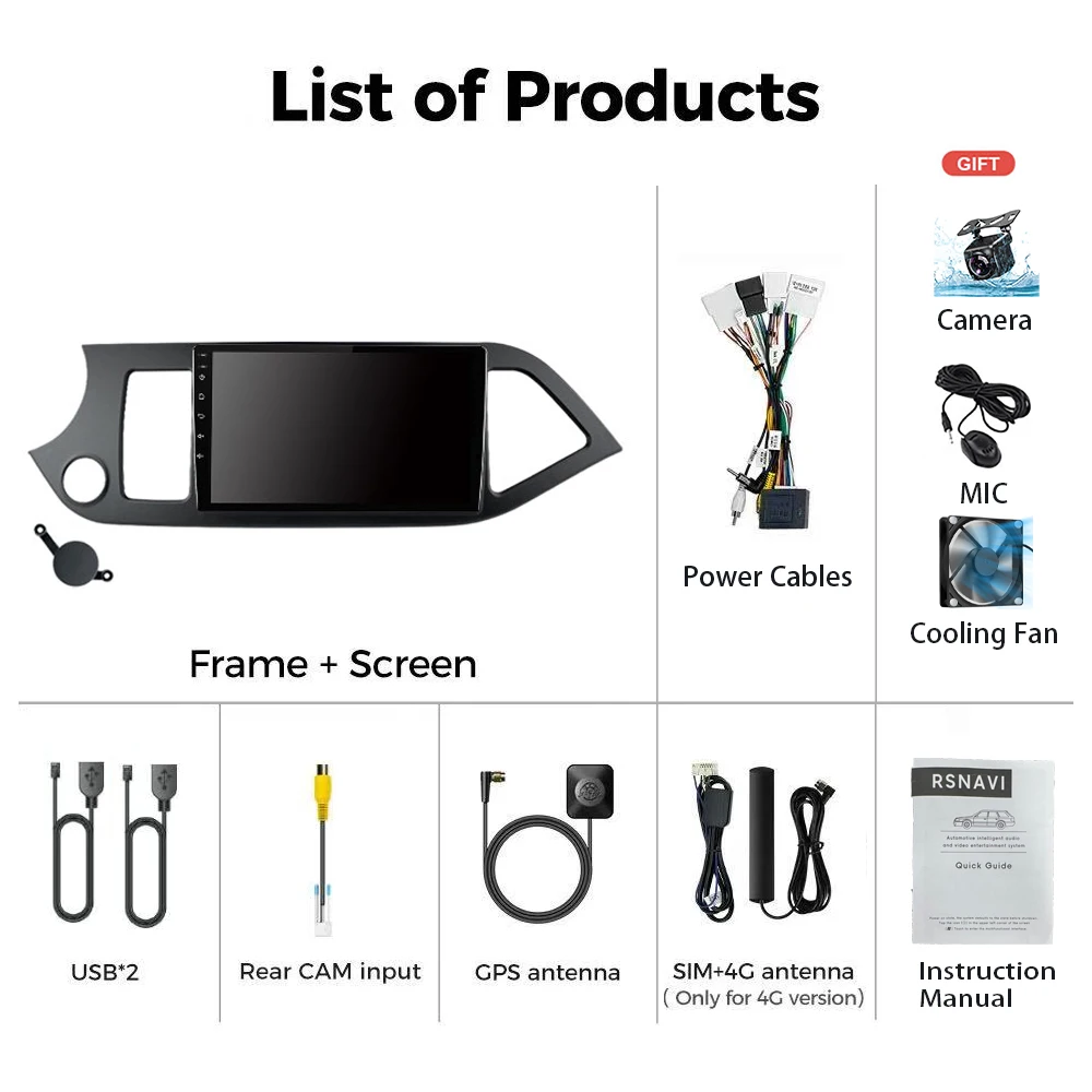 Android 16 Carplay Car Radio For Kia Morning 2 Picanto 2011 - 2017 Multimedia Video Player Navigation GPS Stereo Head Unit Auto