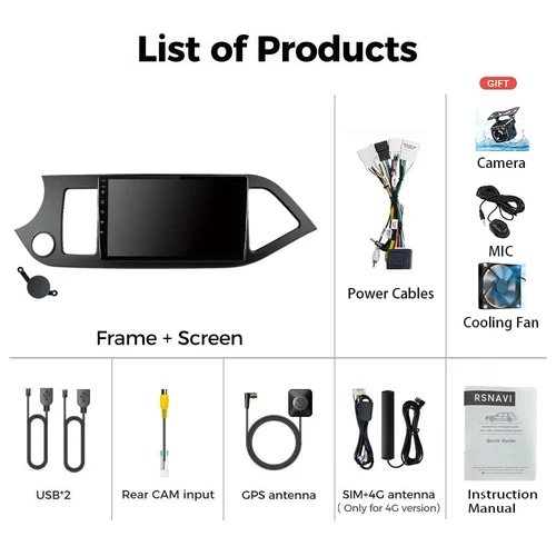 Imagen 2 del producto Android 15 Carplay Radio de coche para Kia Morning 2 Picanto 2011 - 2017 reproductor de vídeo Multimedia navegación GPS unidad principal estéreo Auto