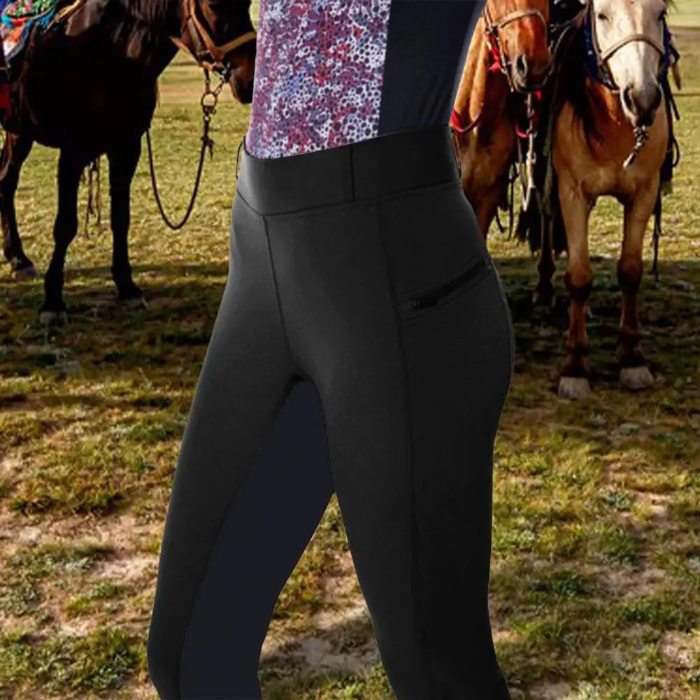 Trendy Splicing Color Exercise Equestrian Pants Long Pencil Pants Horse Riding Camping Climbing Pants Female Clothing