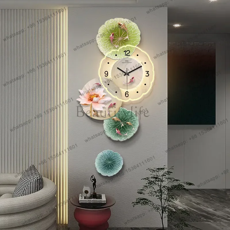 Living Room Chinese Style Clock Wall Fashion Creative Design Aesthetic Xenomorph Wall Clocks Interior Led Reloj Pared Home Decor