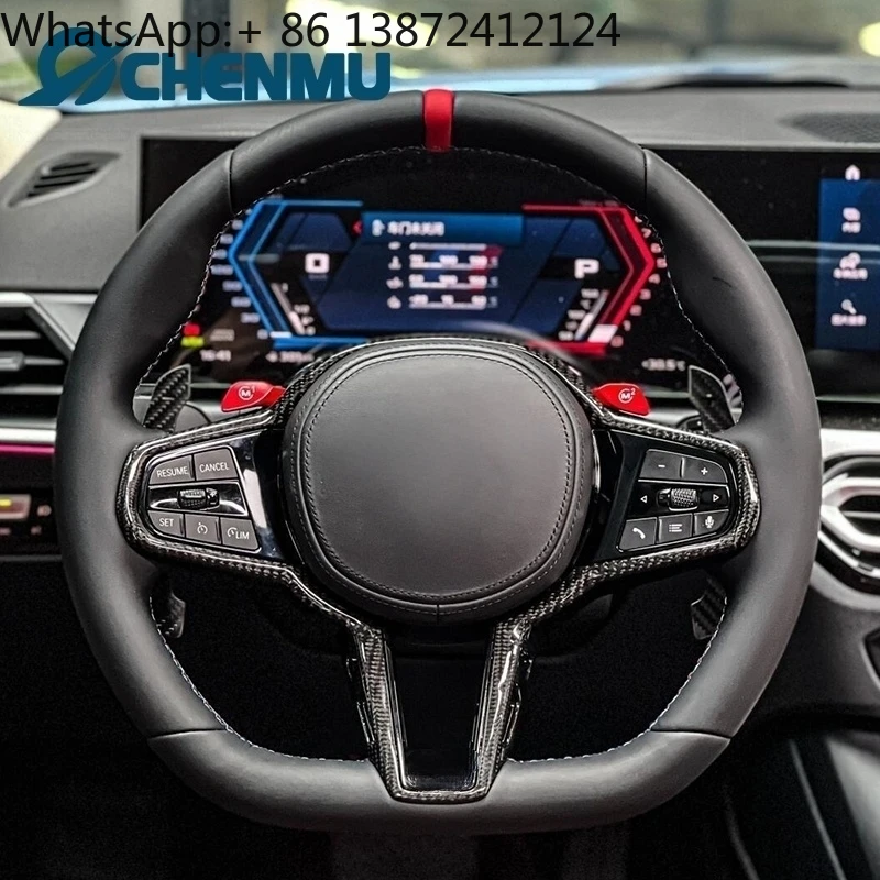 

M4 CS Carbon Fiber Leather Car Steering Wheel for BMW G20 G30 M3 M5 F30 F10 F15 F36 F20 F22 F25 F31 F32 X1 X2 X3 X4 X5 X6