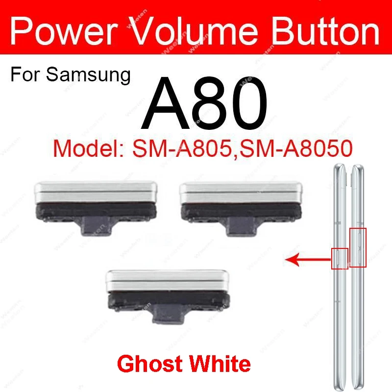 Phone Volume + Power button Use For Samsung Galaxy A80 A90 A8050 A9080 5G up / down volume Side keypads Replacement Repair Parts image 4