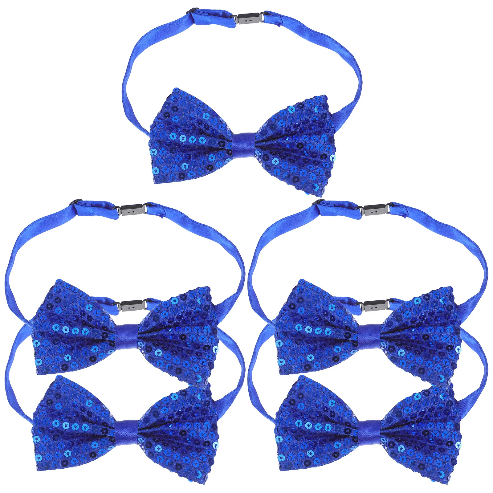 

5Pcs Children's Sequin Bow Tie Adjustable Pre-Tied Sparkly Bowknot for Stage Graduation Party Daily Wear Sequin Bow Ribbon